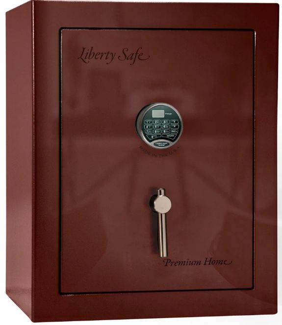 Liberty Safe Premium Home Burgundy Gloss/Black Chrome 08 Gun Safe-0