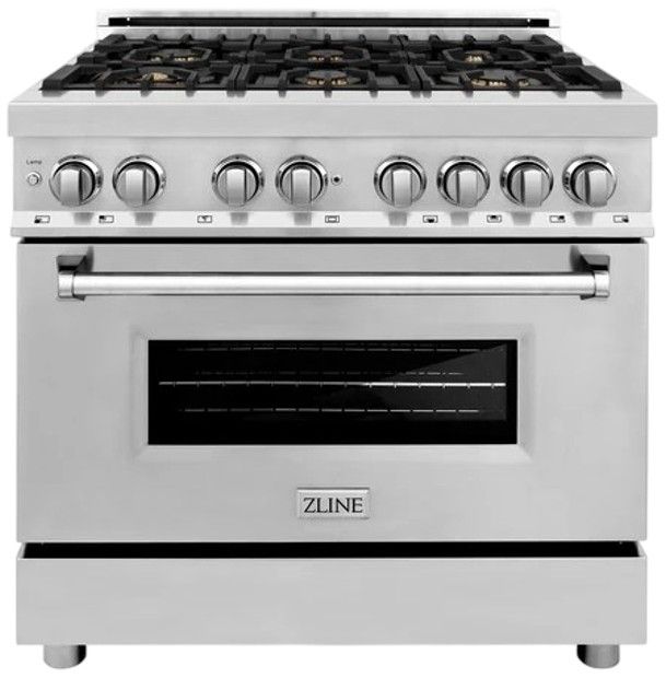 ZLINE 36" Stainless Steel Pro Style Dual Fuel Range-0