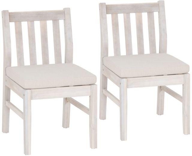 Linon Svana 5-Piece Natural Fabric/Wooden Outdoor Dining Set-3