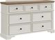 Elements International Eastwood Youth Off-White 2-Piece Brown/White Dresser and Mirror Set -2
