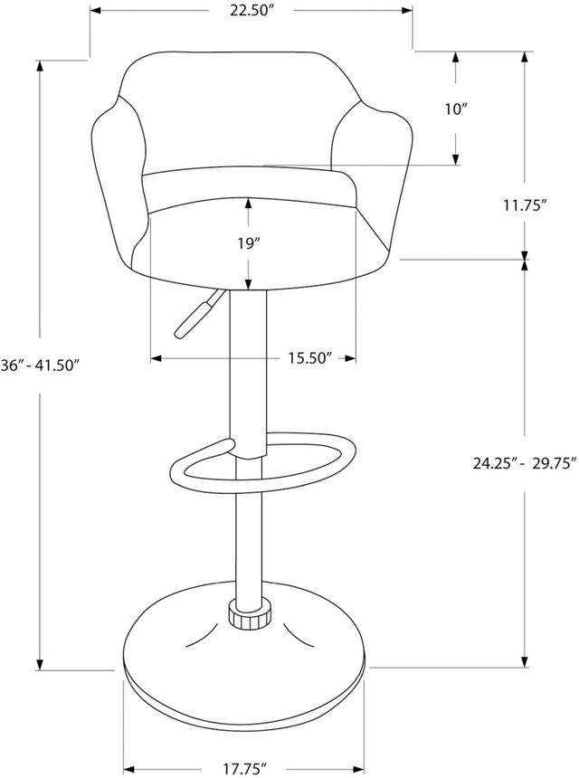 Monarch Specialties Inc. White Bar Stool-2