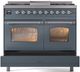 Ilve® Nostalgie II Series 40" Blue Grey Pro Style Dual Fuel Range-4