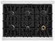 ZLINE Classic Series 36" Satin Stainless Steel Pro Style Dual Fuel Range with Black Matte Door-1