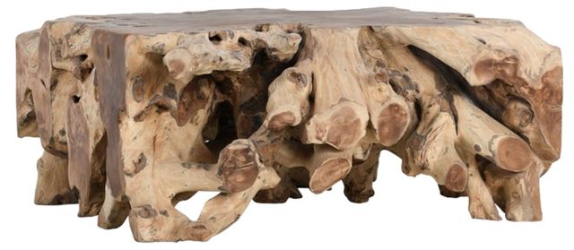 Classic Home Cypress Root Natural Square Coffee Table -0