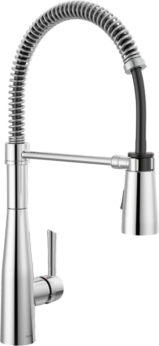 Delta Essa® Chrome Single Handle Pull-Down Spring Kitchen Faucet-0