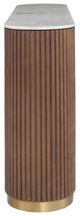 Fairfield® Dimitri Demilune Brown Console Table with White Marble Top-3