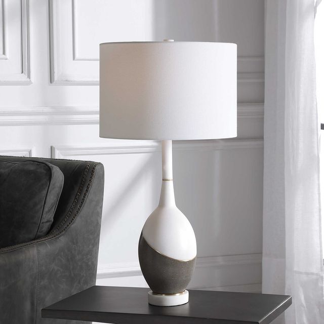 Uttermost® Tanali Charcoal and White Modern Table Lamp-1