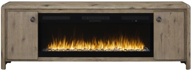 Bernards Pagosa 2-Piece Beige Fireplace Console with 50" Crystals Set-3