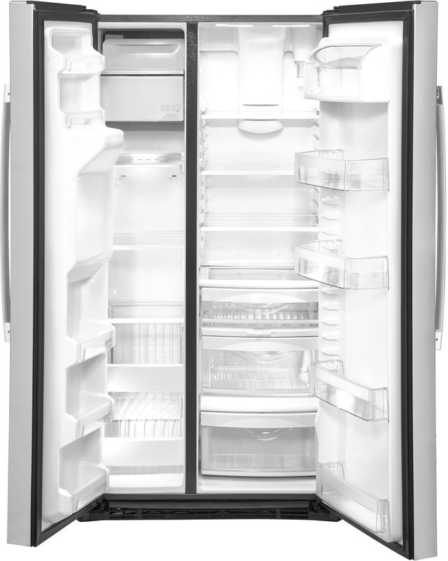 GE® 36 in. 21.8 Cu. Ft.Fingerprint Resistant Stainless Steel Counter Depth Side-By-Side Refrigerator-1