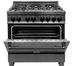 ZLINE 36" Black Stainless Steel Freestanding Dual Fuel Range-3