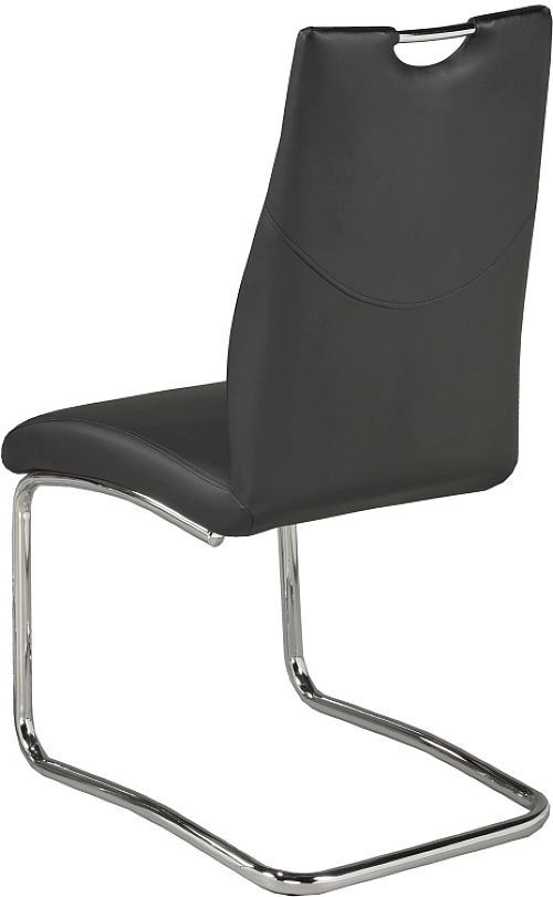 Brassex Inc. Popper 2-Piece Black/Chrome Dining Chair Set-1
