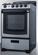 Summit® 24" Black Gas Range with Convertible Hood-2