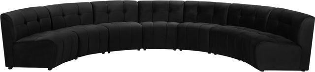 Meridian Furniture Limitless 7-Piece Black Velvet Modular Sectional-0