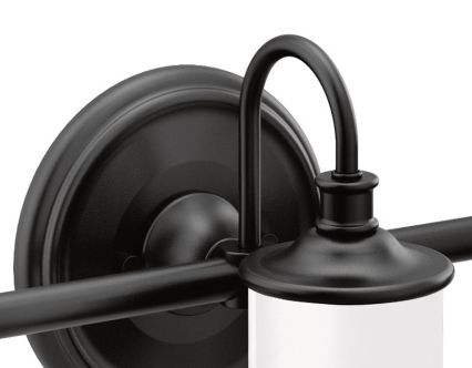 Moen® Belfield™ Matte Black Three Globe Bath Light-1