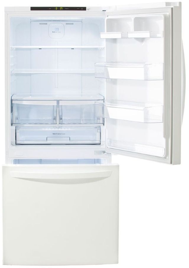 LG 22.1 Cu. Ft White Smudge Resistant Bottom Freezer Refrigerator-1