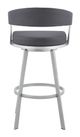 Armen Living Bronson 29" Silver Metal Bar Stool-4
