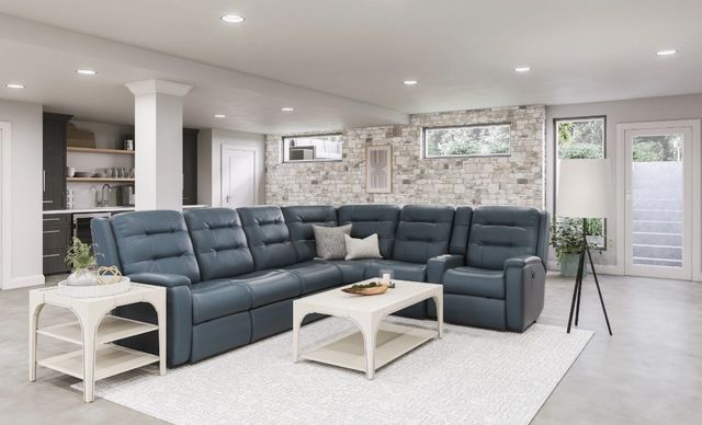 Flexsteel® Customizable Arlo Leather 6-Piece Manual Reclining Sectional-1