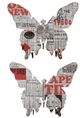 A & B Home 2-Piece Black/Gray/Red Butterfly Wall Hooks Set-0