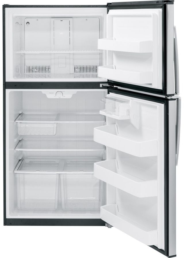 GE® 33 in. 21.2 Cu. Ft. Stainless Steel Top Freezer Refrigerator-3