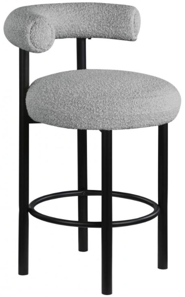 Meridian Furniture Bordeaux Gray Upholstered Bar Stool-0