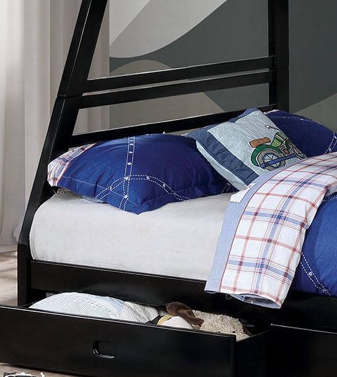 Furniture of America® California Black Twin/Full Bunk Bed-2
