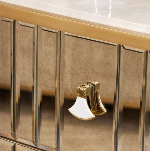 Michael Amini® Scotts Square Light Champagne Dresser with Mirror-4