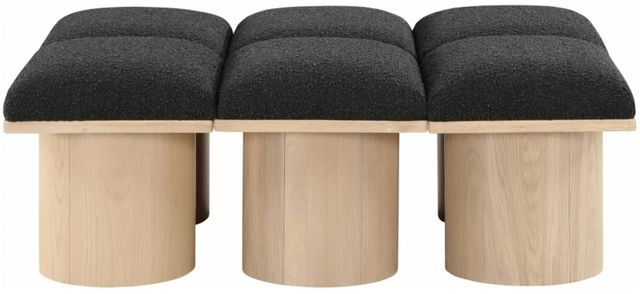 Meridian Furniture Pavilion 6-Piece Black/Natural 47" Modular Bench Set-1