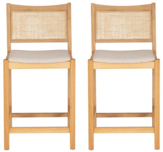 Powell® Beaux 2-Piece Natural Cane Counter Stool-3