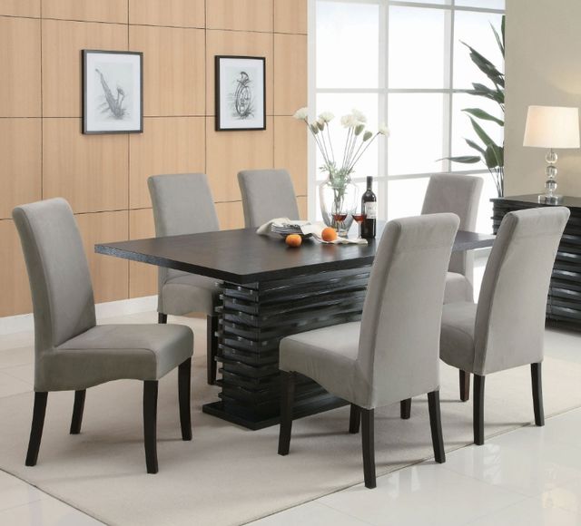 Coaster® Stanton 7-Piece Black/Gray Dining Set-1