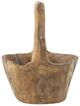 A & B Home Brown Teak Round Bowl with Handle-2