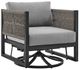 Armen Living Mareike Black/Gray Aluminum/Fabric Outdoor Swivel Chair-0