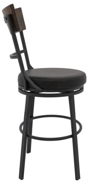 International Furniture Direct Century Black/Blacksmithing Matte Black 24" Counter Stool-3