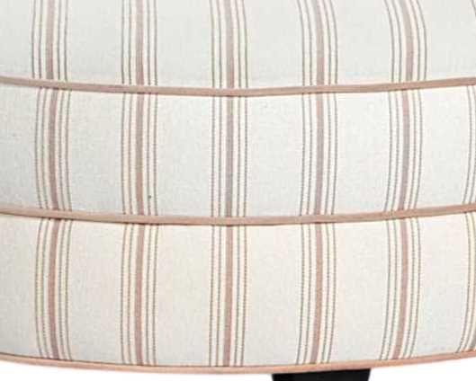 Marshfield Furniture Essentially Yours Beige/White Round Ottoman-1