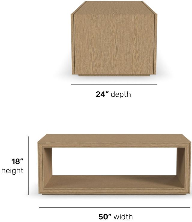 Flexsteel® Waterfall Light Oak Coffee Table with Casters-2