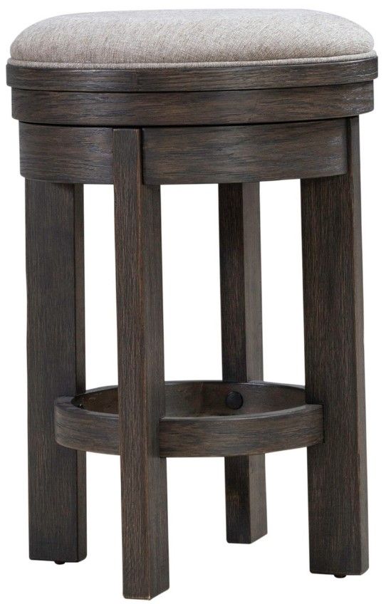 Liberty Furniture Lennox Hill Bark/Granite Upholstered Swivel Stool-0