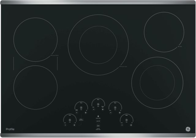 GE Profile™ Series 30" Black with Stainless Steel Electric Cooktop