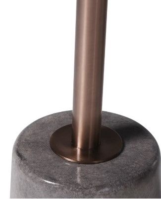 StyleCraft Podium Perch Gray Concrete Round Accent Table with Bronze Base-3