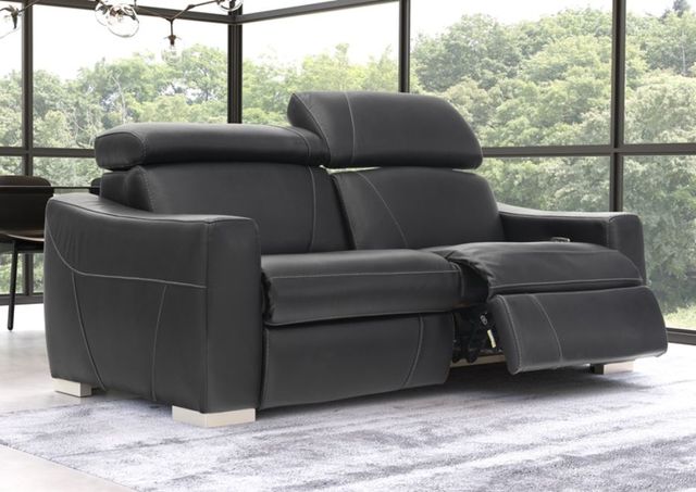 Fornirama 3482 Black Power Reclining Condo Sofa with Adjustable Headrest-1