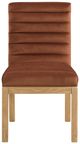 Meridian Furniture Evelyn Cognac/Natural Velvet Upholstered Side Chair-1