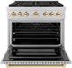 ZLINE Autograph Edition Paramount Series 36" Stainless Steel Pro Style Gas Range with Polished Gold Accents -1