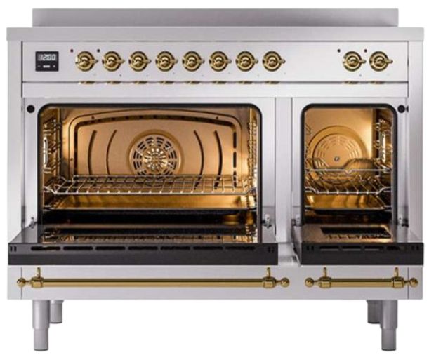 Ilve® Nostalgie II Series 48" Stainless Steel Pro Style Induction Range-0