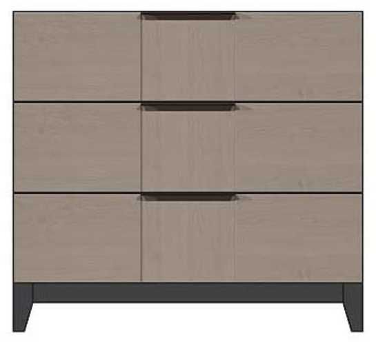 Country View Woodworking Customizable American Modern 36" 3-Drawer Black Bar Wood Legs Bedside Chest-0