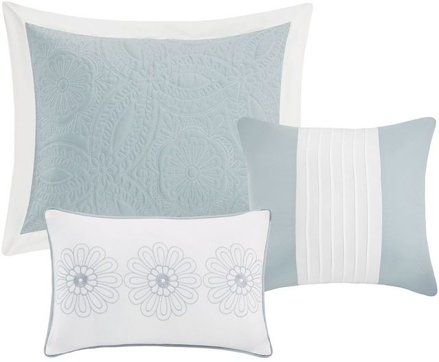 Olliix by Madison Park 5 Piece Blue King Ashbury Reversible Bedspread Set-2