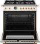 Bertazzoni Heritage Series 36" Fingerprint Resistant Avorio Pro Style Dual Fuel Range with Gold Accents-1