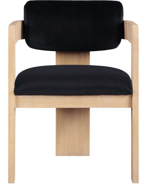 Meridian Furniture Sacha Black/Natural Velvet Upholstered Dining Chair-1