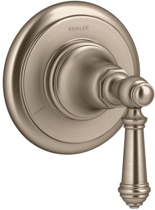 KOHLER® Artifacts® MasterShower® Vibrant Brushed Bronze Transfer Valve Trim with Lever Handle-0