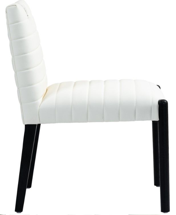 Meridian Furniture Aimee Black/Cream Leather Dining Side Chair-2