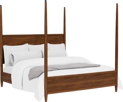 view of the Riverside Furniture Elsie Classic Walnut Queen Poster Bed