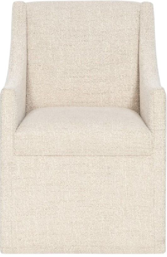 Hooker® Furniture Eleana Classic Linen Castered Dining Arm Chair-2
