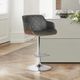 Armen Living Toby Chrome/Gray Adjustable Height Stool-1